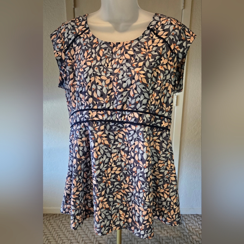 Motherhood Maternity Blue and Pink Floral Blouse